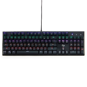 Клавиатура механ Gembird KB-G550L, USB, черн, переключатели Outemu Blue, 104 клавиши, подсветка 6 цветов 20 режимов, FN, кабель тканевый 1.8м