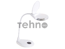 Лупа настольная 3D REXANT с подсветкой 3 LED, сенсорная регулировка яркости, EXPERT, белая