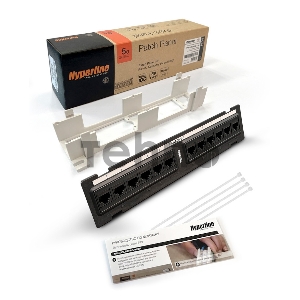 Монтажное оборудование Hyperline PPW-12-8P8C-C5e Патч-панель настенная, 12 портов RJ-45(8P8C), категория 5е, с подставкой