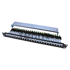 Патч-панель 19дюйм PP3-19-24-8P8C-C5E-SH-110D 1U 24 порта RJ45 полн. экран. кат.5e Dual IDC ROHS черн. Hyperline 246037
