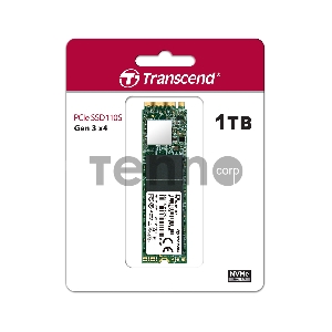 Твердотельный диск 1TB Transcend MTE110S, 3D TLC NAND, M.2 2280,PCIe Gen3x4, DRAM-less