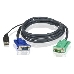Шнур, мон+клав+мышь USB ATEN, SPHD15=>HD DB15+USB A-Тип, Male-2xMale,  8+4 проводов, опрессованный,   1.8 метр., черный, (2L-5202U), фото 1