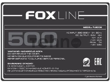 Блок питания Power Supply Foxline, 500W, ATX, APFC, 120FAN, CPU 8(4+4)pin, MB 24pin, PCI-E 6+2pin, 1*PATA, 3*SATA, 80+