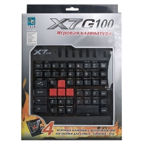 Клавиатура A4 X7-G100 черный USB Multimedia Gamer