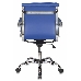 Кресло руководителя Бюрократ CH-993-Low/blue низкая спинка синий искусственная кожа крестовина хромированная, фото 4