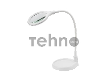 Лупа настольная 3D REXANT с подсветкой 30 LED, подставка+прищепка, белая