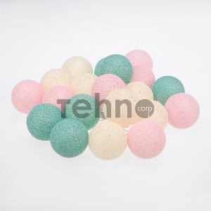 Тайские фонарики «Перламутр» 3.5 м, 20 LED, прозрачный ПВХ, цвет свечения теплый белый, 2 х АА (батарейки не в комплекте) NEON-NIGHT