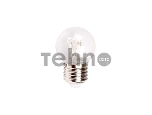 Лампа шар e27 6 LED  Ø45мм - розовая, прозрачная колба, эффект лампы накаливания