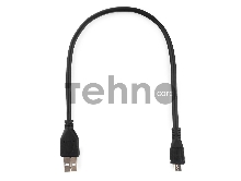 Кабель USB 2.0 Pro Gembird/Cablexpert AM/microBM 5P, 0.3м, экран, черный, пакет  CCP-mUSB2-AMBM-0.3M 