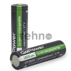 Аккумулятор Li-ion GoPower 18650 PC1 3.6V 1800mAh без защиты выс.конт. (1/80/160)