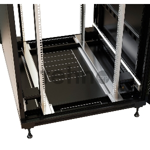 Шкаф серверный WRline (WR-TT-4288-AS-RAL9004) напольный 42U 800x800мм пер.дв.стекл задн.дв.стал.лист 2 бок.пан. 800кг черный 710мм 2055мм IP20 сталь
