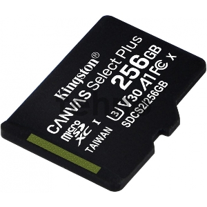 Флеш карта microSDHC 256GB microSDXC Class10 Kingston <SDCS2/256GBSP> UHS-I Canvas Select up to 100MB/s без адапт