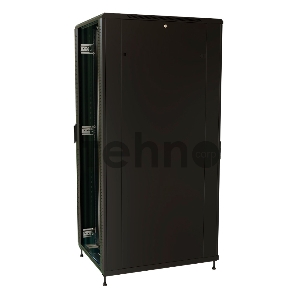 Шкаф серверный WRline (WR-TT-4281-AS-RAL9004) напольный 42U 800x1000мм пер.дв.стекл задн.дв.стал.лист 2 бок.пан. 800кг черный 910мм 2055мм IP20 сталь