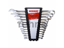 Набор ключей комбинированных REXANT (6-14, 17, 19, 22 мм), 12 шт., CrV, зеркальное хромирование