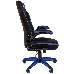 Игровое кресло Chairman game 19 чёрное/синее (ткань полиэстер, пластик, газпатрон 3 кл, ролики, механизм качания), фото 4