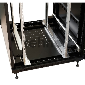 Шкаф серверный WRline (WR-TT-4281-AS-RAL9004) напольный 42U 800x1000мм пер.дв.стекл задн.дв.стал.лист 2 бок.пан. 800кг черный 910мм 2055мм IP20 сталь
