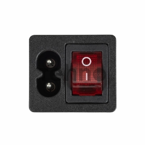 Выключатель клавишный 250 V 6 А (4с) ON-OFF красный с подсветкой и штекером C8 2PIN  REXANT