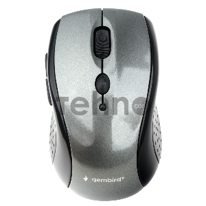 Мышь беспров. Gembird MUSW-430, 2,4 ГГц, серый глянец, 6 кнопок,1000/1600/2400 DPI(сменное)