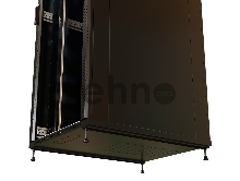 Шкаф серверный WRline (WR-TT-4281-AS-RAL9004) напольный 42U 800x1000мм пер.дв.стекл задн.дв.стал.лист 2 бок.пан. 800кг черный 910мм 2055мм IP20 сталь