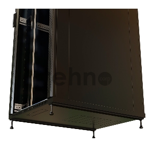 Шкаф серверный WRline (WR-TT-4281-AS-RAL9004) напольный 42U 800x1000мм пер.дв.стекл задн.дв.стал.лист 2 бок.пан. 800кг черный 910мм 2055мм IP20 сталь