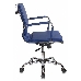 Кресло руководителя Бюрократ CH-993-Low/blue низкая спинка синий искусственная кожа крестовина хромированная, фото 3