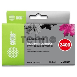 Картридж струйный Cactus CS-PGI2400XLM пурпурный для Canon MAXIFY iB4040/ МВ5040/ МВ5340 (20.4мл)