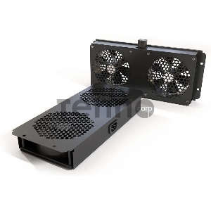 Модуль вентиляторный Hyperline TFAB-T2FR-RAL9004 потолочный с 2-мя вентиляторами для установки в шкафы серий TTC2, TTB и TWB, с подшипниками и крепежными элементами, без кабеля питания, цвет черный