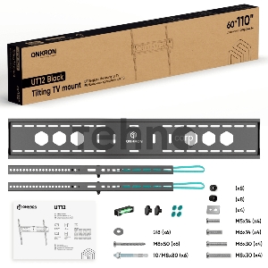 Кронштейн для телевизора Onkron UT12 черный 60-110 макс.120кг настенный наклон