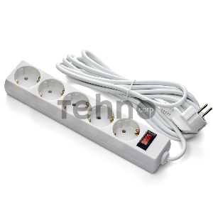 Удлинитель ExeGate EX279361RUS EC-5-1.8W (5 розеток, 1.8м, евровилка, белый)