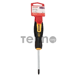 Отвертка крестовая PH 1х75 мм, двухкомпонентная рукоятка REXANT