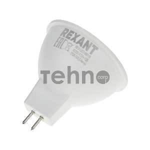 Лампа светодиодная REXANT Рефлектор MR16 9,5 Вт 808 Лм GU5.3 AC/DC 12 В 2700 K теплый свет, низковольтная