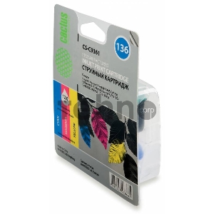 Картридж струйный Cactus CS-C9361 трехцветный для №136 HP DJ5443/D4163 PS2573/C3183 (9ml)