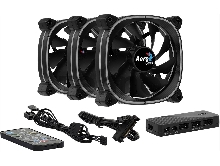 Вентилятор Aerocool Astro 12 Pro (3x120мм, 17.5dB, 1000rpm, 6 pin, подсветка+ пульт) RTL