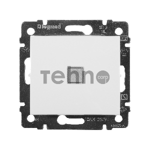 Механизм выключателя 1-кл. СП Valena 10А IP31 с зел. инд. бел. Leg 774410