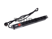 Блок ITK PH12-8C131 PDU 8 розеток C13 с LED выкл,1U, шнур 2м вилка нем.ст