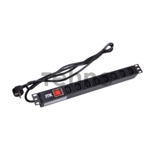 Блок ITK PH12-8C131 PDU 8 розеток C13 с LED выкл,1U, шнур 2м вилка нем.ст Блок ITK PH12-8C131 PDU 8 розеток C13 с LED выкл,1U, шнур 2м вилка нем.ст