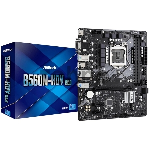 Материнская плата Asrock B560M-HDV/M.2 Soc-1200 Intel B560 2xDDR4 mATX AC`97 8ch(7.1) GbLAN+VGA+DVI+HDMI