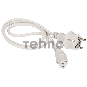 Шнур питания C13-Schuko прямая, 3х0.75, 220В, 10А, белый, 5 метров Шнур питания C13-Schuko прямая, 3х0.75, 220В, 10А, белый, 5 метров