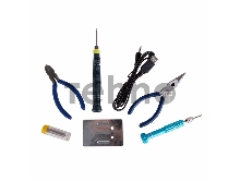 Набор для пайки REXANT (USB паяльник 8 Вт, кусачки, тонкогубцы, подставка, припой, отвертка)