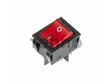 Выключатель клавишный 250V 30А (4с) ON-OFF красный с подсветкой  REXANT
