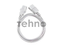 Шнур (кабель питания) Cablexpert ПВС-АП 3*0,75 C13С14, серый, 1,0 м  {150}
