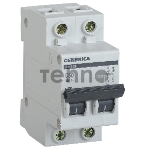 Выключатель автоматический модульный 2п С ВА47-29 50А 4.5кА GENERICA ИЭК MVA25-2-050-C