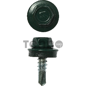 Саморезы СКМ кровельные, RAL 6005 зеленый насыщенный, 19 х 5.5 мм, 500 шт, для металлических конструкций, ЗУБР Профессионал