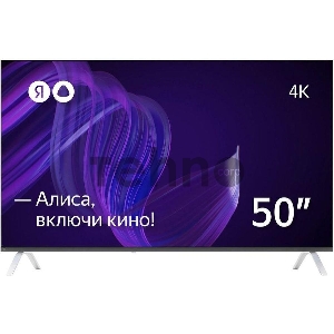 Телевизор ЯНДЕКС 50 YNDX-00072, 4K Ultra HD, черный, СМАРТ ТВ, Яндекс.ТВ