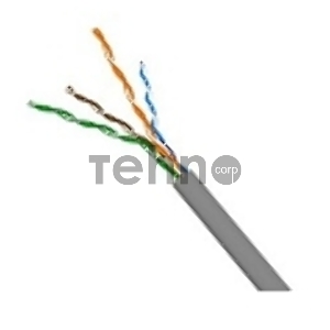 Кабель TWT UTP, серии XS, 4 пары, Кат.5e, PVC, серый, 305 метров