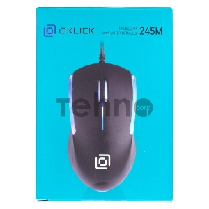 Мышь Oklick 245M черный оптическая (1000dpi) USB (3but)