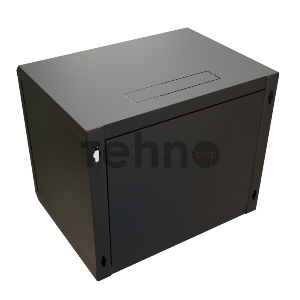 Шкаф коммутационный WRline (WR-TW-1266-SR-RAL9004) настенный 12U 600x600мм пер.дв.металл 2 бок.пан. 60кг черный 520мм 650мм IP20 сталь