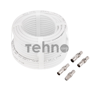 Набор с антенным телевизионным удлинителем для ТВ длиной 15 метров с F-разъемами и ТВ-переходниками REXANT