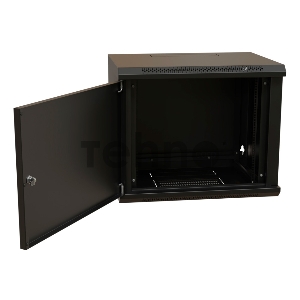 Шкаф коммутационный WRline (WR-TW-1266-SR-RAL9004) настенный 12U 600x600мм пер.дв.металл 2 бок.пан. 60кг черный 520мм 650мм IP20 сталь