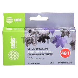 Картридж струйный Cactus CS-CLI481XXLPB фото голубой (12мл) для Canon Pixma TS8140/TS9140